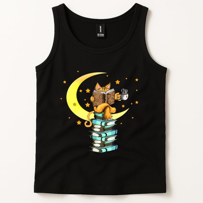 Cats Coffee Reading Kat Books Read Stubenter Kitten Tank Top