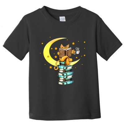 Cats Coffee Reading Kat Books Read Stubenter Kitten Toddler T-Shirt