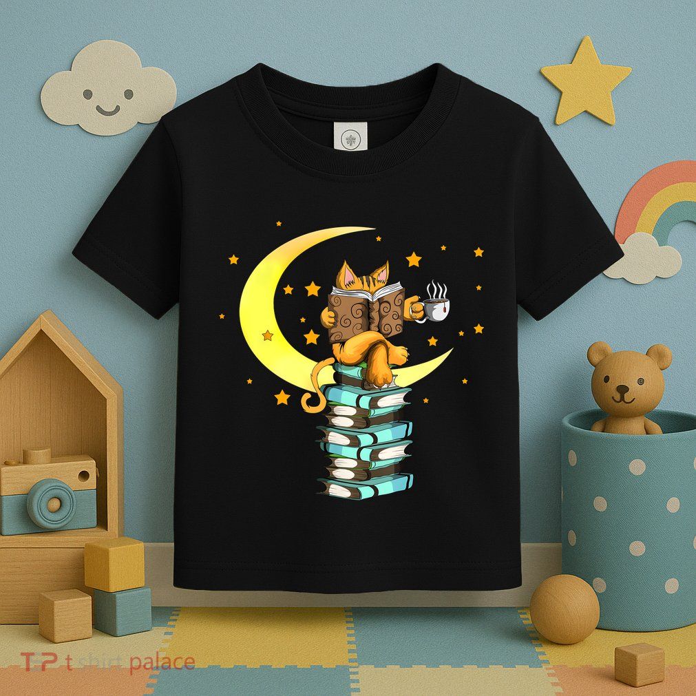 Cats Coffee Reading Kat Books Read Stubenter Kitten Toddler T-Shirt