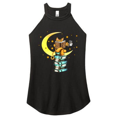 Cats Coffee Reading Kat Books Read Stubenter Kitten Women's Perfect Tri Rocker Tank