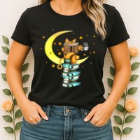 Cats Coffee Reading Kat Books Read Stubenter Kitten Womens T-Shirt