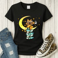 Cats Coffee Reading Kat Books Read Stubenter Kitten Womens T-Shirt