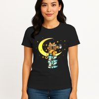 Cats Coffee Reading Kat Books Read Stubenter Kitten Womens T-Shirt