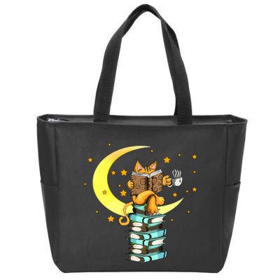 Cats Coffee Reading Kat Books Read Stubenter Kitten Zip Tote Bag