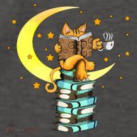 Cats Coffee Reading Kat Books Read Stubenter Kitten Vector Backpack