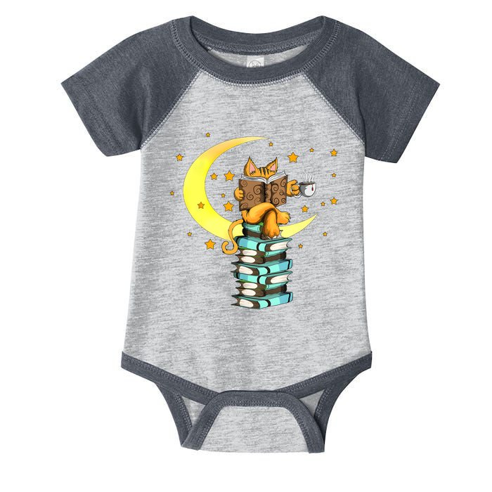 Cats Coffee Reading Kat Books Read Stubenter Kitten Infant Baby Jersey Bodysuit
