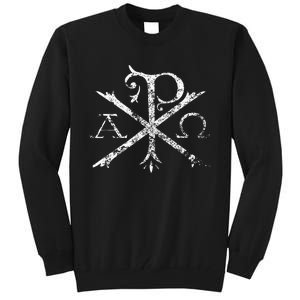 Christian Chi Rho Labarum Christogram Cross Faith Tall Sweatshirt