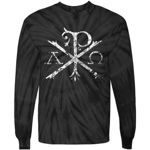 Christian Chi Rho Labarum Christogram Cross Faith Tie-Dye Long Sleeve Shirt