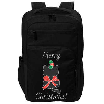 Christmas Cat Rapped Present Bow Impact Tech Backpack