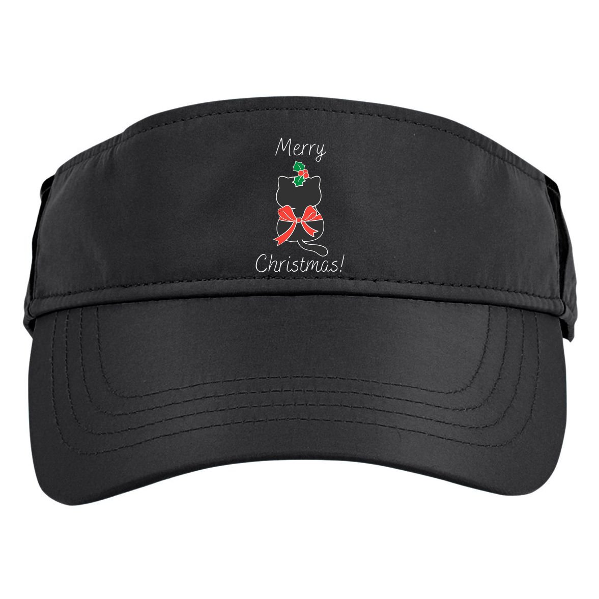 Christmas Cat Rapped Present Bow Adult Drive Performance Visor