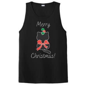 Christmas Cat Rapped Present Bow PosiCharge Competitor Tank