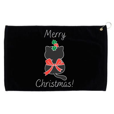 Christmas Cat Rapped Present Bow Grommeted Golf Towel