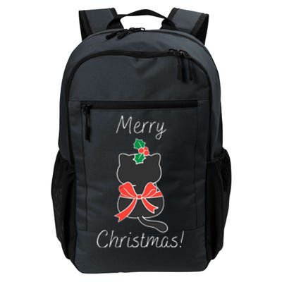 Christmas Cat Rapped Present Bow Daily Commute Backpack