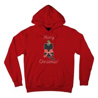 Christmas Cat Rapped Present Bow Hoodie