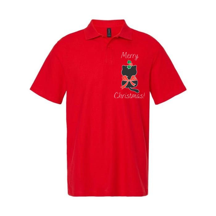 Christmas Cat Rapped Present Bow Softstyle Adult Sport Polo