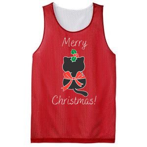 Christmas Cat Rapped Present Bow Mesh Reversible Basketball Jersey Tank