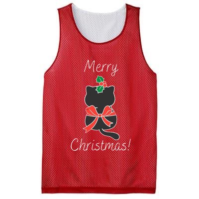 Christmas Cat Rapped Present Bow Mesh Reversible Basketball Jersey Tank