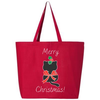 Christmas Cat Rapped Present Bow 25L Jumbo Tote