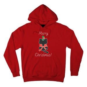 Christmas Cat Rapped Present Bow Tall Hoodie