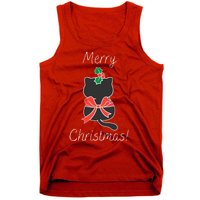 Christmas Cat Rapped Present Bow Tank Top