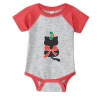 Christmas Cat Rapped Present Bow Infant Baby Jersey Bodysuit