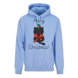 Christmas Cat Rapped Present Bow Unisex Surf Hoodie