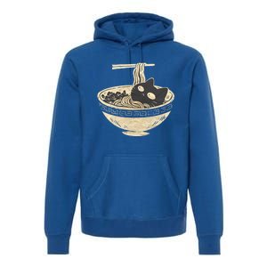 Cute Cat Ra Noodle Bowl Spicy Veg And Seafood Noodles Cat Cool Gift Premium Hoodie