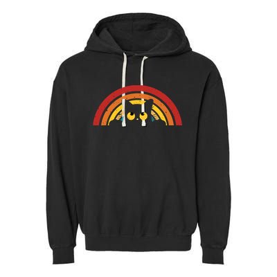 Cute Cat Rainbow Vintage Garment-Dyed Fleece Hoodie