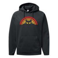 Cute Cat Rainbow Vintage Performance Fleece Hoodie