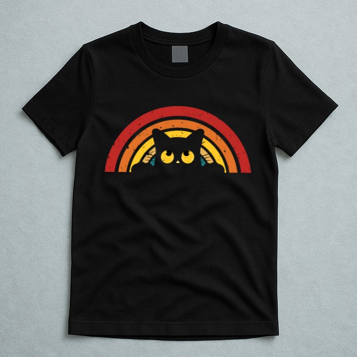 Cute Cat Rainbow Vintage T-Shirt