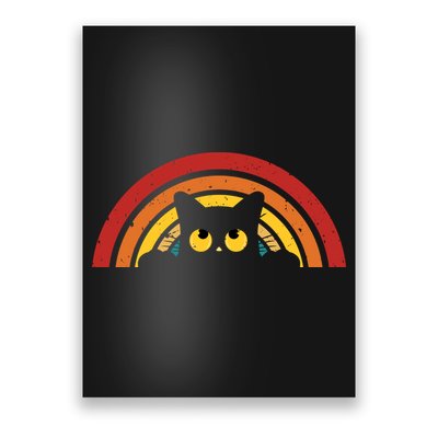 Cute Cat Rainbow Vintage Poster