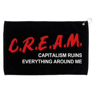 C.R.E.A.M Capitalism Ruins Everything Around Me Funny Grommeted Golf Towel