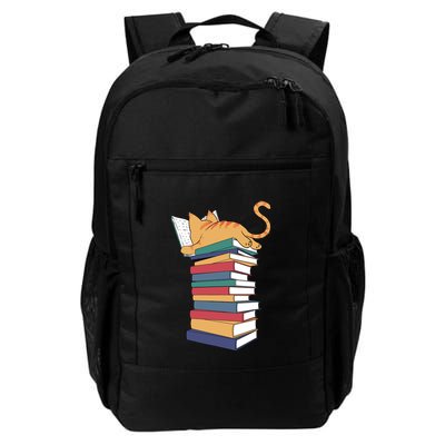 Cute Cat Reading Books Kitten Kitty Lover Reader Daily Commute Backpack