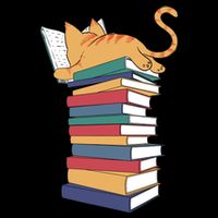 Cute Cat Reading Books Kitten Kitty Lover Reader Drawstring Bag