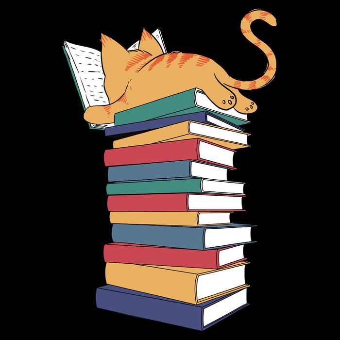 Cute Cat Reading Books Kitten Kitty Lover Reader Drawstring Bag