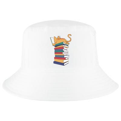 Cute Cat Reading Books Kitten Kitty Lover Reader Cool Comfort Performance Bucket Hat