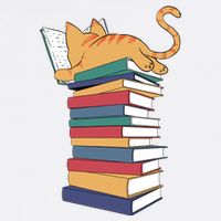 Cute Cat Reading Books Kitten Kitty Lover Reader Flat Bill Trucker Hat