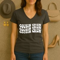 Cousin Crew Retro Women's V-Neck T-Shirt