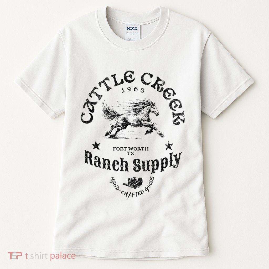 Cattle Creek Running Horse Black Tall T-Shirt