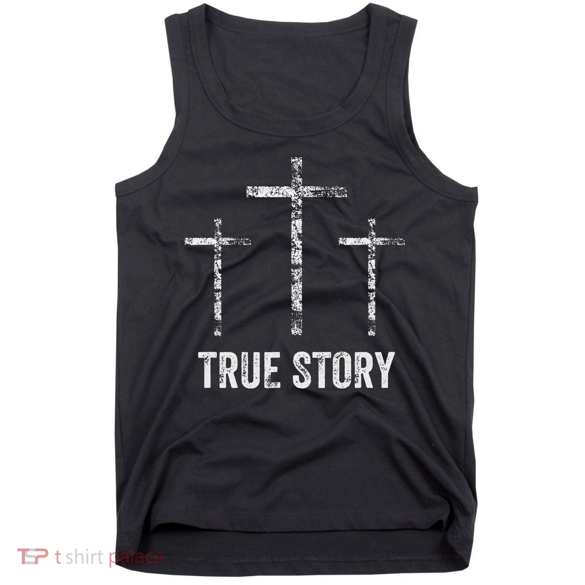 Christian Christmas Resurrection Day Jesus Three Crosses Tank Top