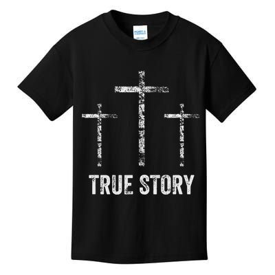 Christian Christmas Resurrection Day Jesus Three Crosses Kids T-Shirt