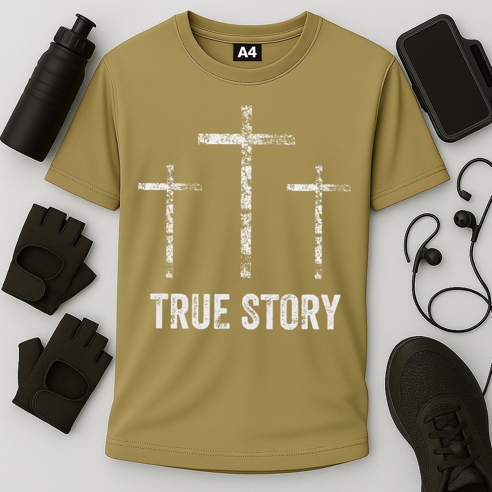 Christian Christmas Resurrection Day Jesus Three Crosses Performance Shirt