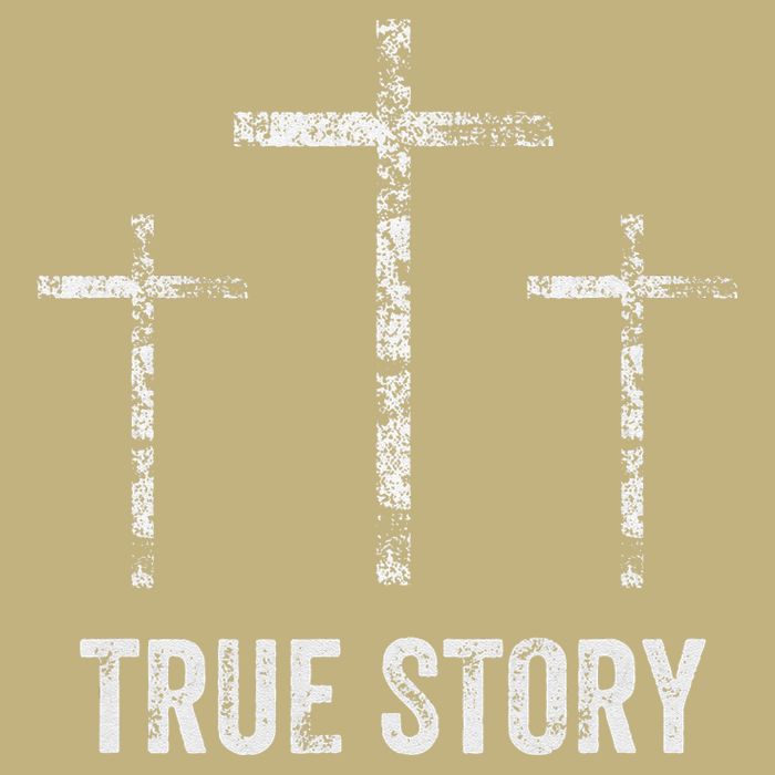 Christian Christmas Resurrection Day Jesus Three Crosses Button
