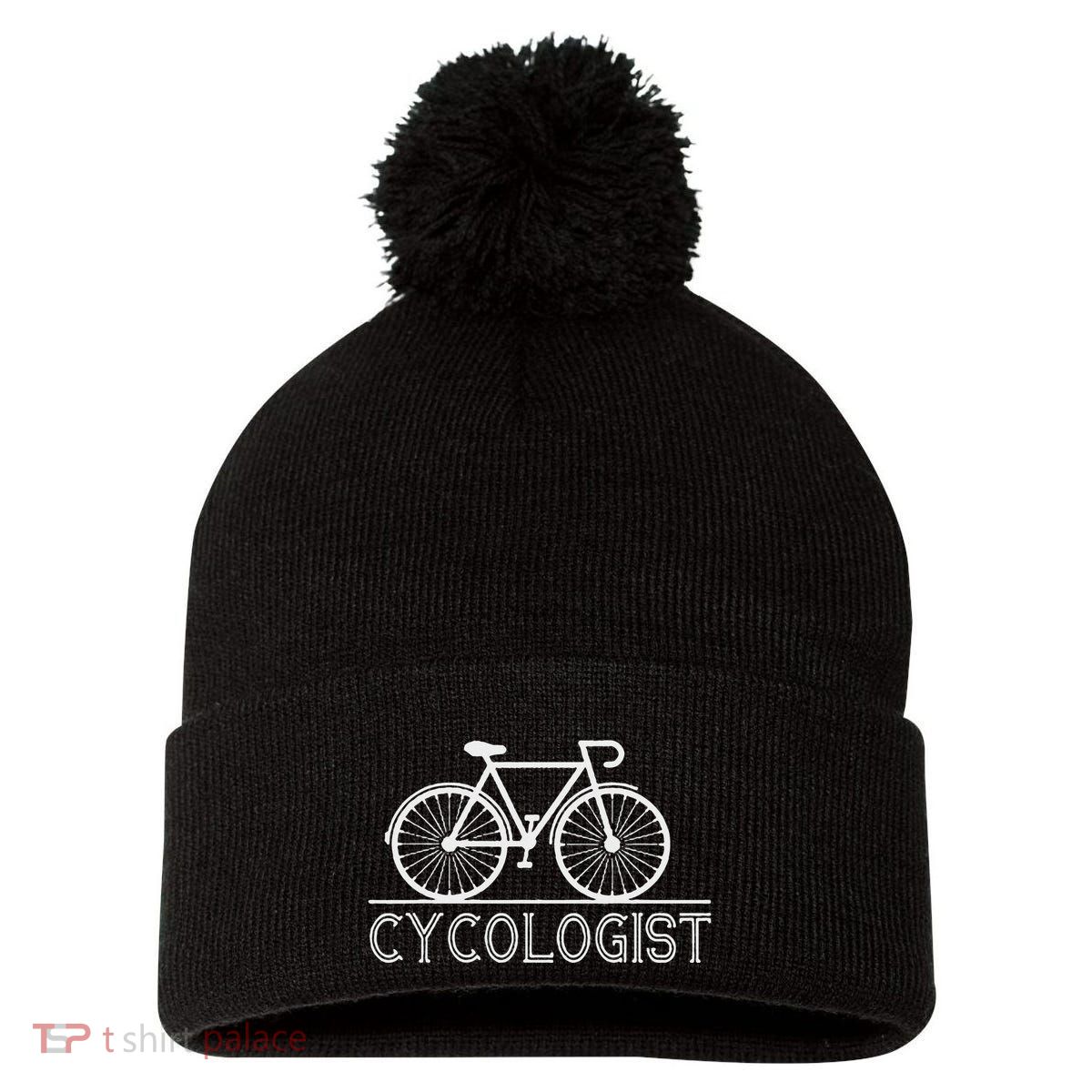 Cycologist Cyclist Road Bike Pom Pom 12in Knit Beanie