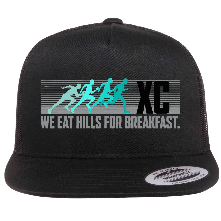Cross Country Running Flat Bill Trucker Hat