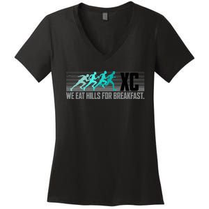 Cross Country Running Women's V-Neck T-Shirt