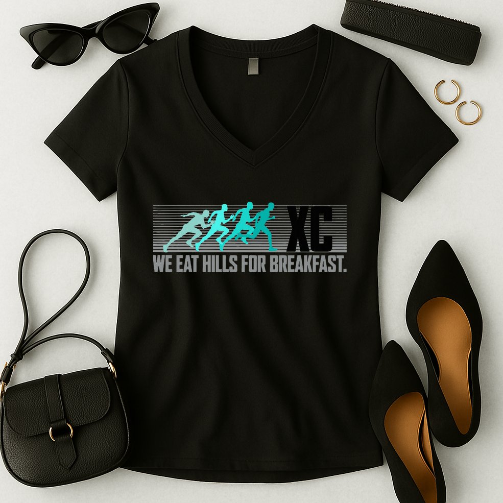 Cross Country Running Women's V-Neck T-Shirt