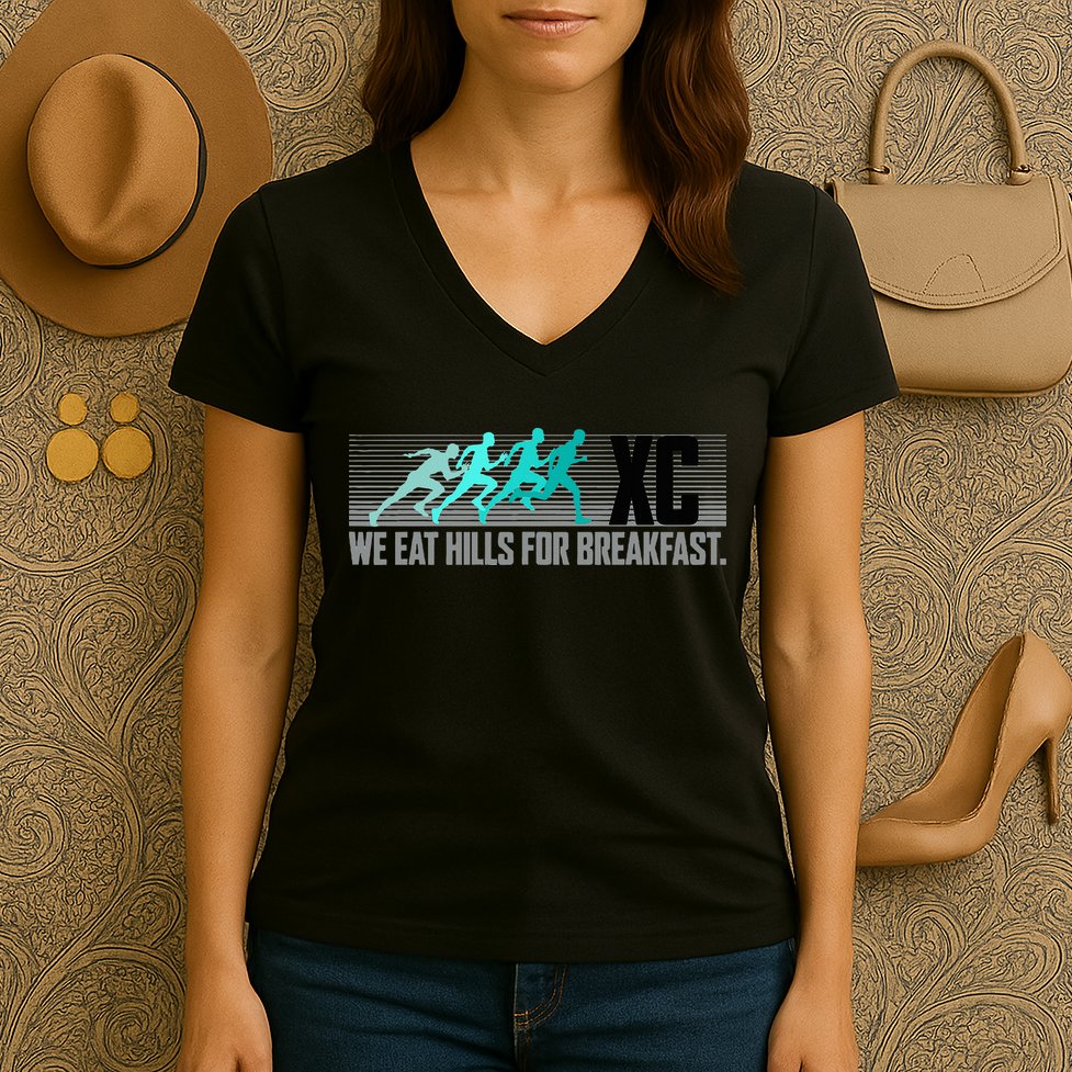 Cross Country Running Women's V-Neck T-Shirt
