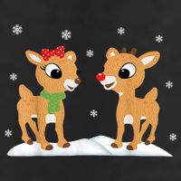 Cute Christmas Reindeers 7 Panel Mesh Trucker Snapback Hat