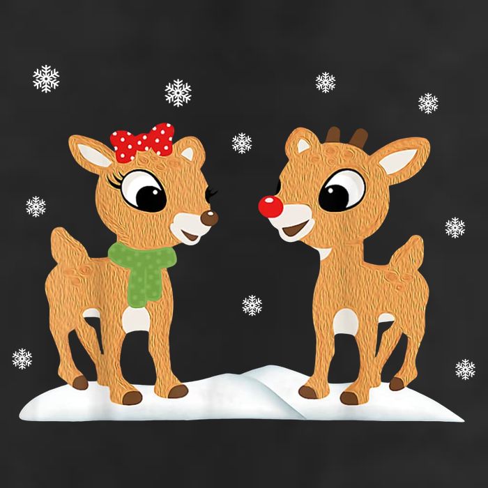 Cute Christmas Reindeers 7 Panel Mesh Trucker Snapback Hat